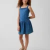 Vestido de mezclilla para niños con cintura baja
