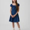 Vestido de mezclilla para niños con cintura baja