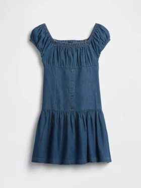 Vestido de mezclilla para niños con cintura baja