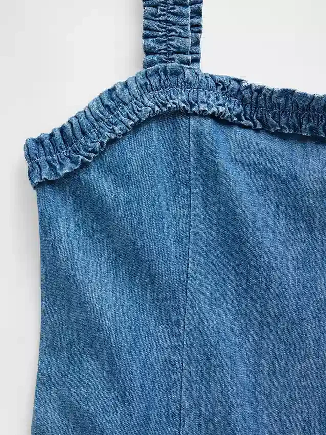 Vestido de mezclilla para niños con cintura baja