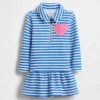 Vestido de sudadera con media cremallera para bebés y niños pequeños
