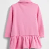 Vestido de sudadera con media cremallera para bebés y niños pequeños
