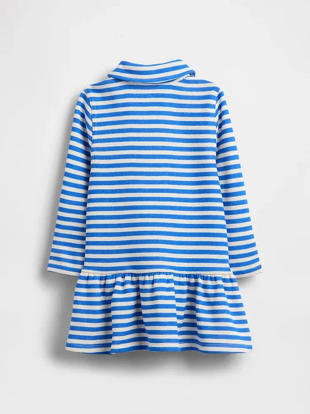 Vestido de sudadera con media cremallera para bebés y niños pequeños
