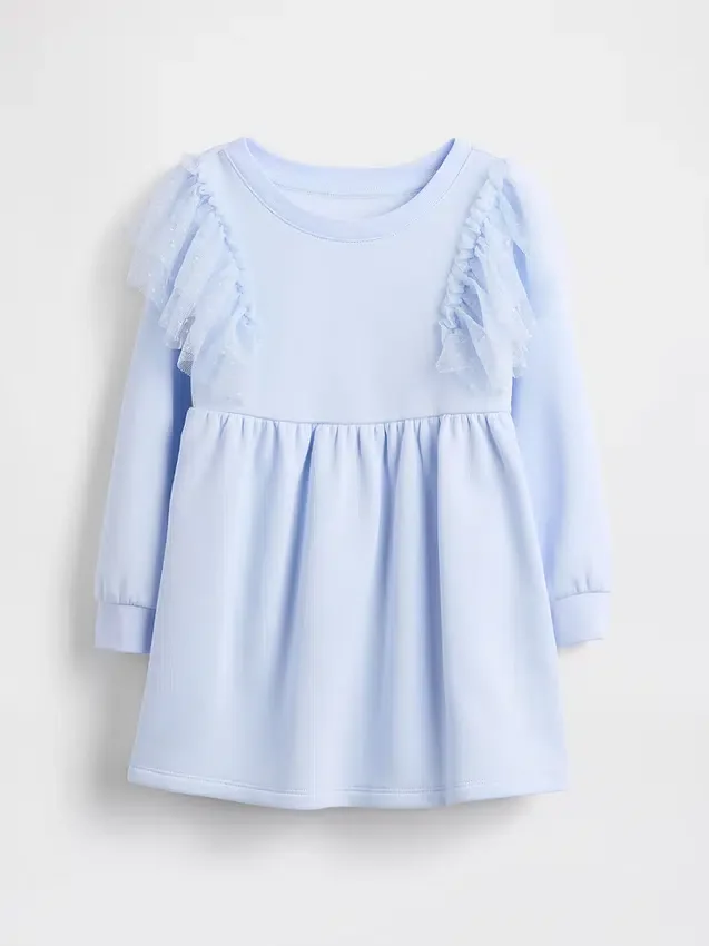 Vestido de sudadera de tul para bebés y niños pequeños