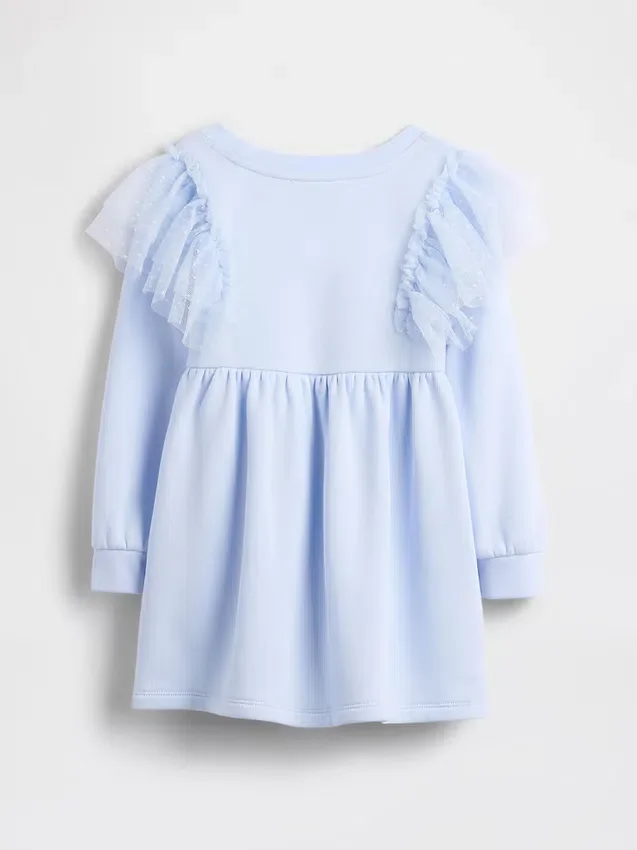 Vestido de sudadera de tul para bebés y niños pequeños