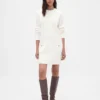 Vestido de suéter mini de punto trenzado CashSoft