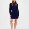 Vestido de suéter mini de punto trenzado CashSoft