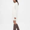 Vestido de suéter mini de punto trenzado CashSoft