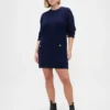 Vestido de suéter mini de punto trenzado CashSoft