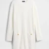 Vestido de suéter mini de punto trenzado CashSoft