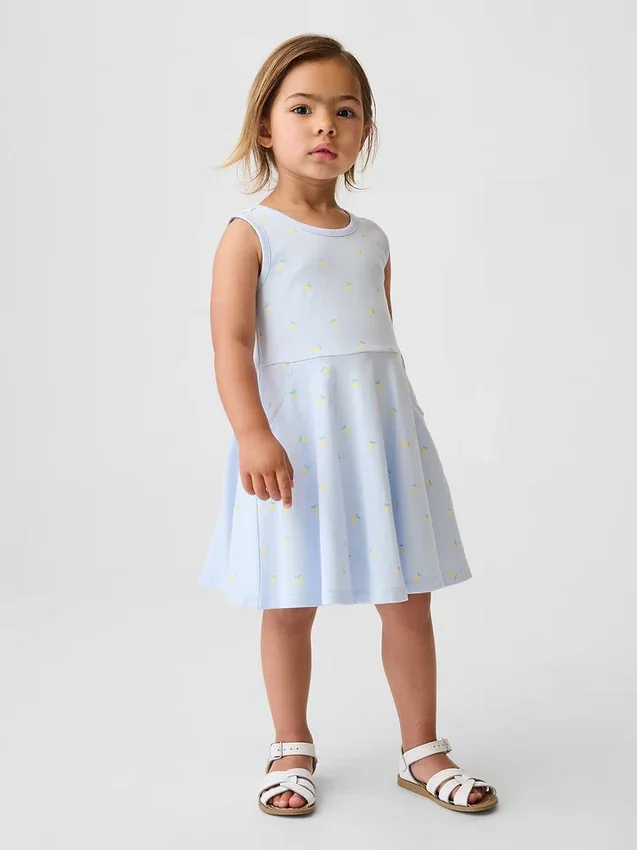 Vestido de tirantes con vuelo para bebés y niños, combinable