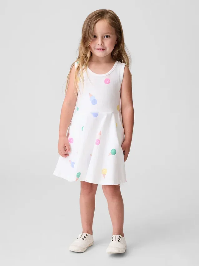Vestido de tirantes con vuelo para bebés y niños, combinable