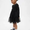 Vestido de tul con mezcla de materiales para bebés y niños pequeños
