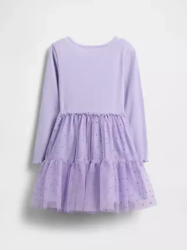 Vestido de tul con mezcla de materiales para bebés y niños pequeños