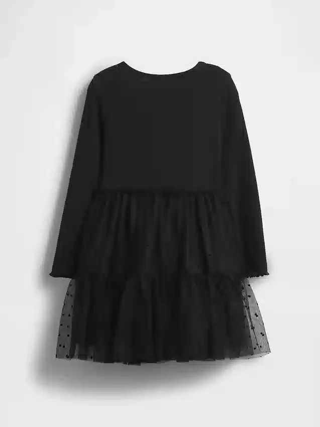 Vestido de tul con mezcla de materiales para bebés y niños pequeños