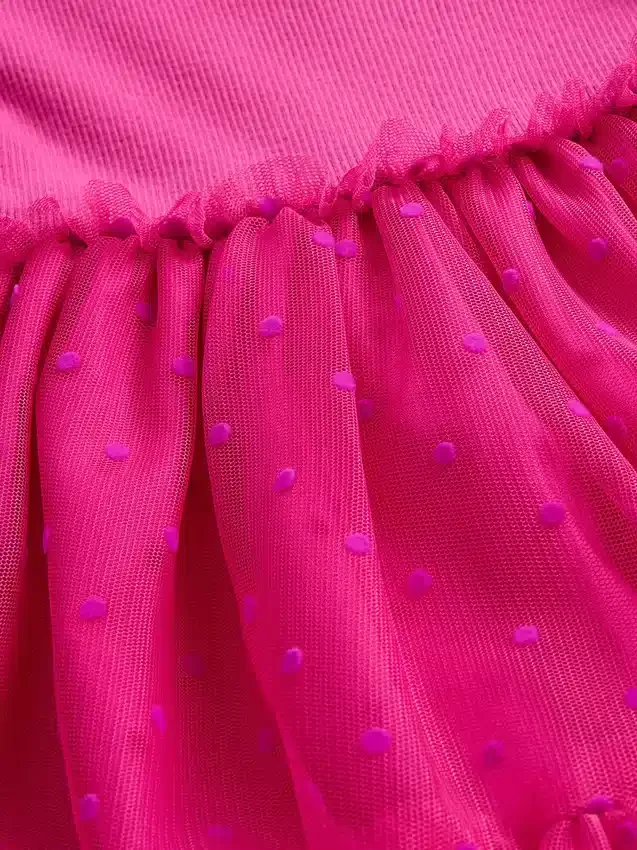 Vestido de tul con mezcla de materiales para bebés y niños pequeños