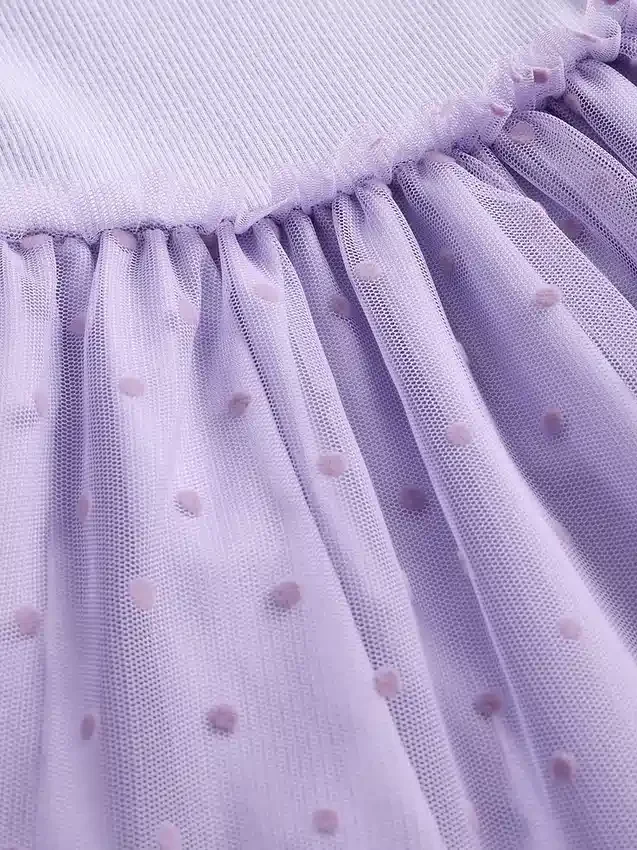Vestido de tul con mezcla de materiales para bebés y niños pequeños