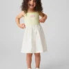 Vestido delantal de materiales mixtos para bebés y niños
