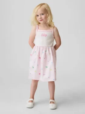 Vestido delantal de materiales mixtos para bebés y niños