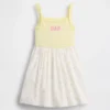 Vestido delantal de materiales mixtos para bebés y niños
