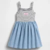 Vestido delantal de materiales mixtos para bebés y niños