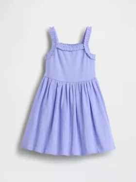 Vestido delantal de materiales mixtos para bebés y niños