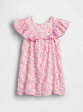 Vestido floral con volantes para bebés y niños pequeños