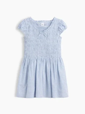 Vestido infantil con estampado fruncido