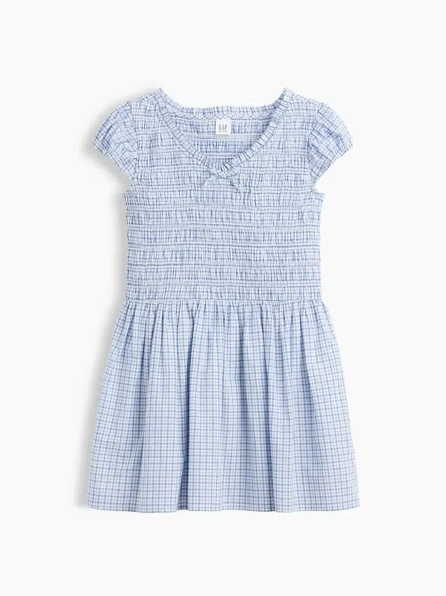 Vestido infantil con estampado fruncido