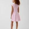 Vestido infantil de jersey con cuello cuadrado