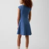 Vestido infantil de jersey con cuello cuadrado