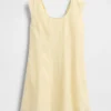 Vestido infantil de lino y algodón con cuello redondo