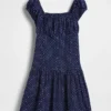 Vestido infantil de lunares con cintura baja