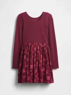 Vestido infantil de materiales mixtos
