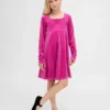 Vestido infantil de terciopelo con corte imperio