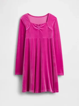 Vestido infantil de terciopelo con corte imperio