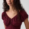 Vestido largo con cuello en V y dobladillo con volantes