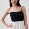 Vestido largo de cintura imperio en mezcla de lino