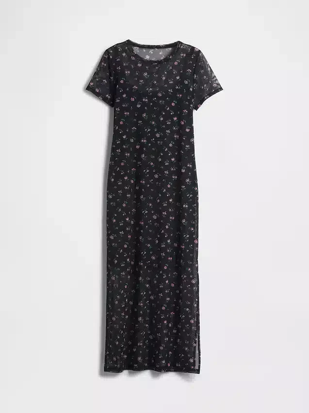 Vestido largo de malla