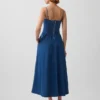 Vestido largo de mezclilla sin tirantes