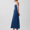 Vestido largo de mezclilla sin tirantes