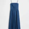 Vestido largo de mezclilla sin tirantes