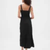 Vestido largo de mezclilla ultrasuave con cremallera frontal