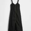 Vestido largo de mezclilla ultrasuave con cremallera frontal