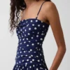 Vestido largo de popelín con cintura baja