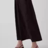 Vestido largo de popelín con cintura baja