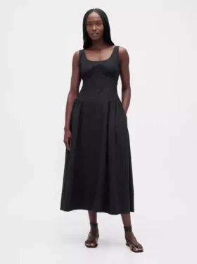Vestido largo fruncido