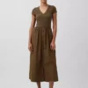 Vestido largo moderno de mezcla de telas