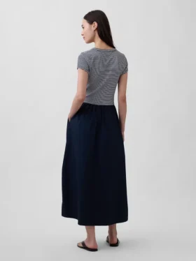 Vestido largo moderno de mezcla de telas