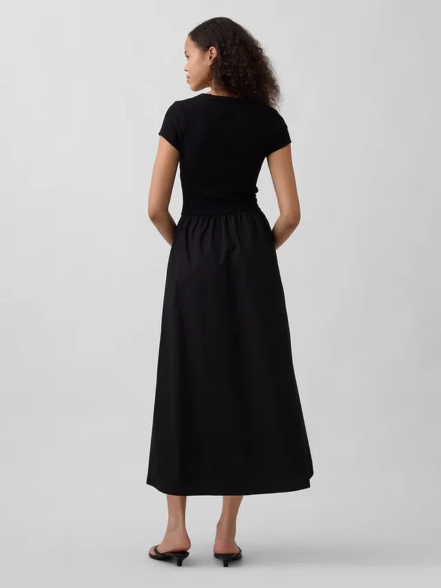 Vestido largo moderno de mezcla de telas